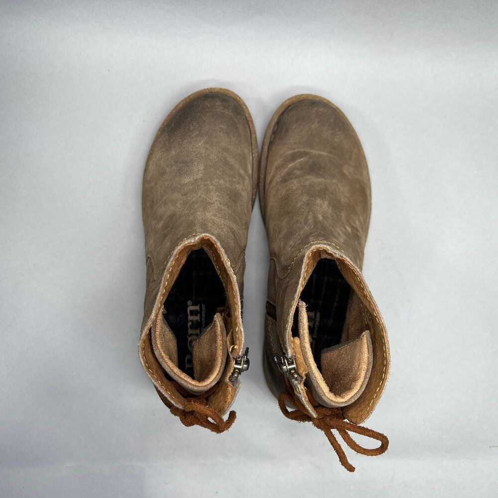 Born Taran Boots‎ Women's Size 7.5 Tan Distressed Suede Leather Ankle Booties - Picture 8 of 13